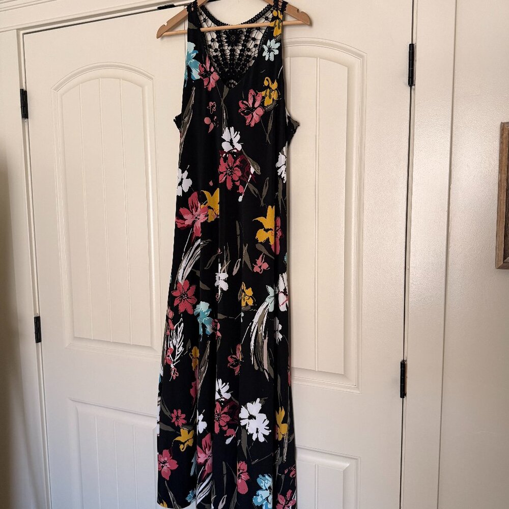 Lane Bryant Floral Halter Lace Maxi Dress, Size 14